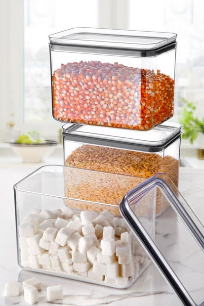 Élelmiszertároló edénykészlet (3 db.) Domike 17 (átlátszó)