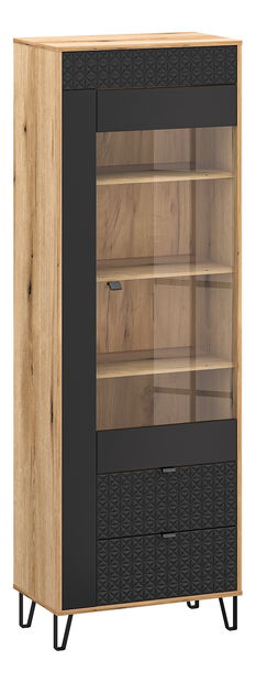Vitrina Botones 1 (hrast evoke + crna) 