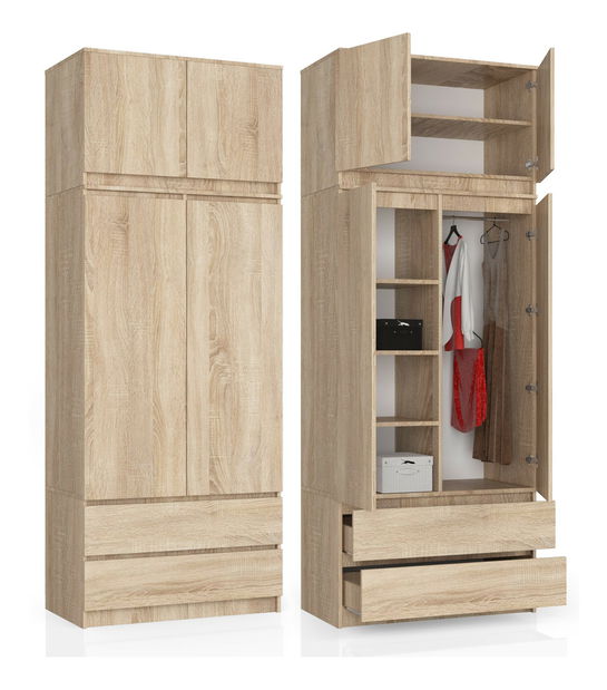 Dulap de haine Submarino (stejar sonoma) (cu suprastructură)