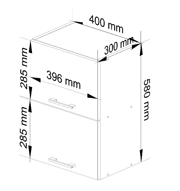 Dulap superior de bucătărie Ozara W40 G2 (Alb)