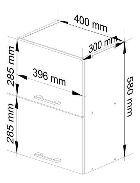Felső konyhaszekrény Ozara W40 G2 (fehér)