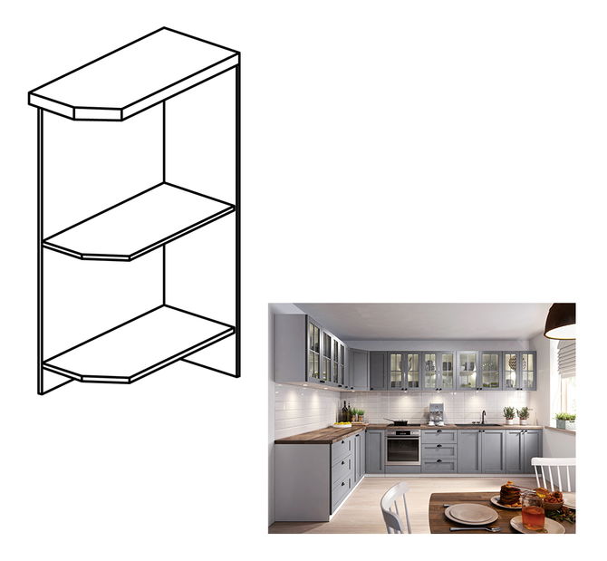 Dulap inferior de bucătărie D25PZ Lanaya (Alb) (D)