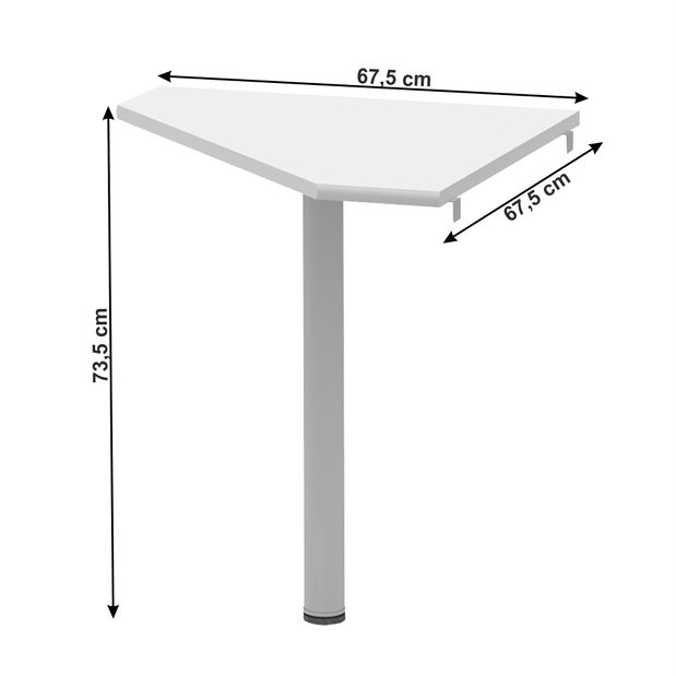 Kutni stolić Hansa 2 NEW 06 (bijela + metal)