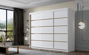 Šatníková skriňa s posuvnými dverami Amby VII (biela)
