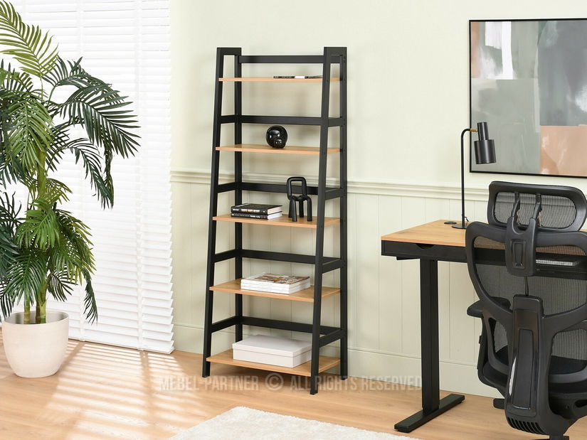 Regál Topaz (tölgy + fekete)