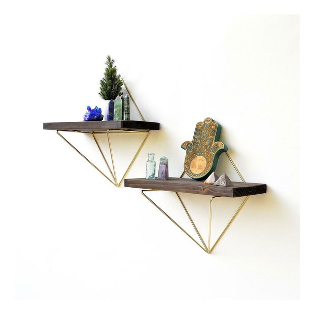 Dekoratívna nástenná polica Duvelo 14 (orech) 