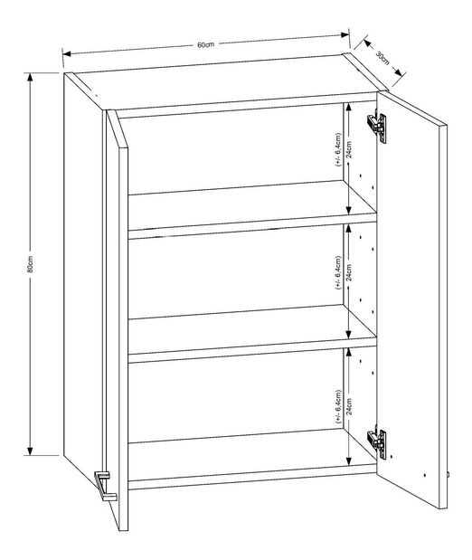 Závesná kúpeľňová skrinka Valiant (craft zlatý)
