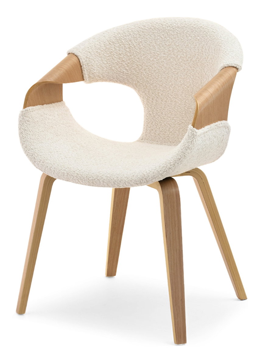 Scaun Kurt (stejar + crem)
