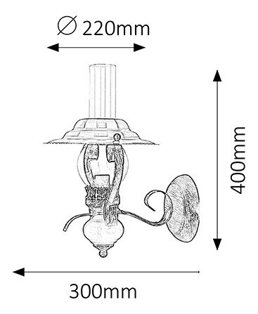 Iluminat de perete Enna 7868 (negru + bronz + nuc)