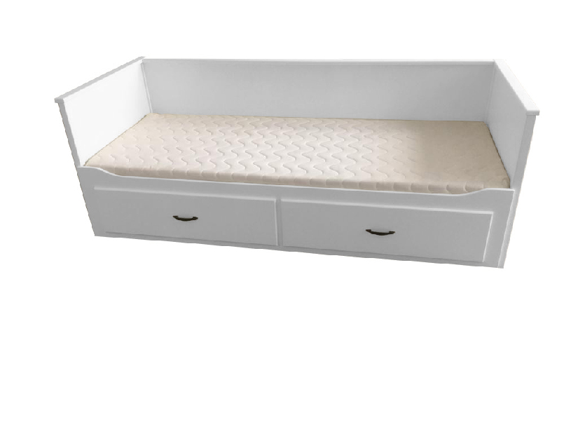 Rozkladacia posteľ 80 cm Daybed Comfort (s roštom a úl. priestorom) (biela)