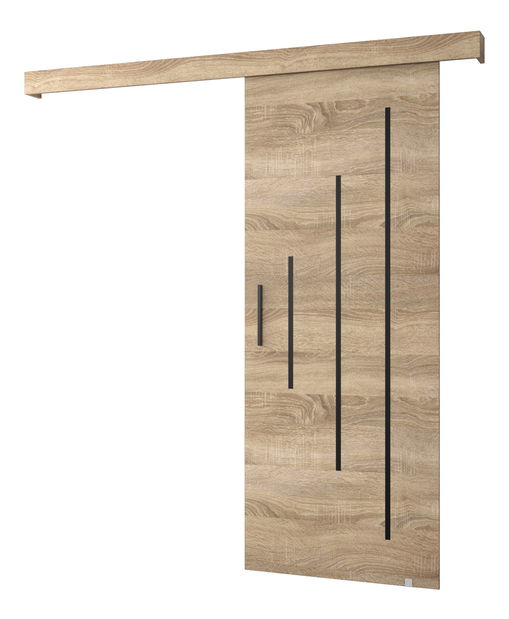 Uși culisante 90 cm Sharlene Y (stejar sonoma + Negru)