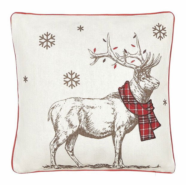 Set 2 perne decorative 45 x 45 cm Swen (Alb + roșu)