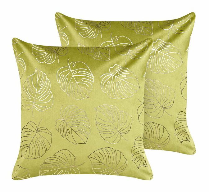 Set 2 perne decorative 45 x 45 cm Monster (verde deschis)