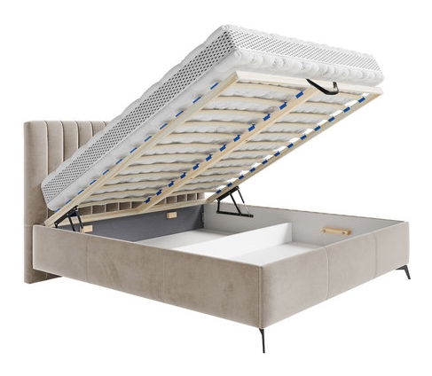 Manželská posteľ 160 cm Lizubo (s úložným priestorom) (tmavosivá) *bazár