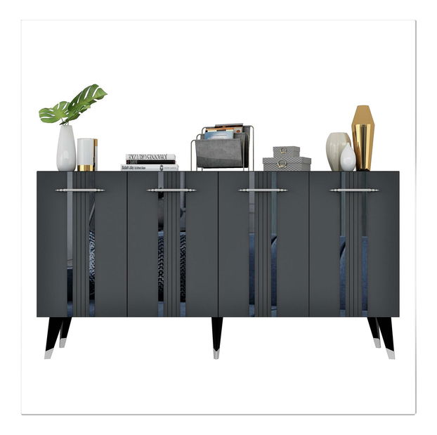 Szekrény Pebine 1 (antracit + ezüst) 