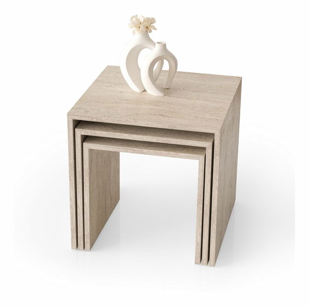 Set konferenčných stolíkov Fleximo (travertín)