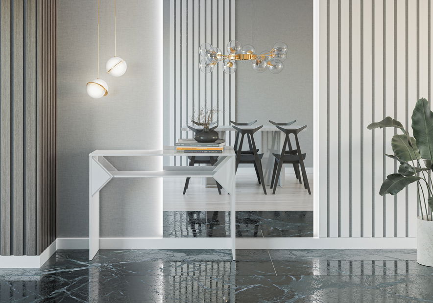 Konzolový stolík Tonfir (lesk biely)