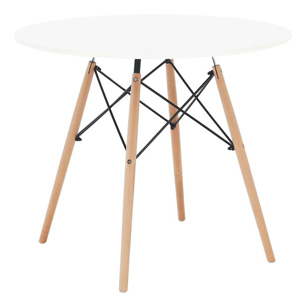 Masă de sufragerie Gamin 2 (alb + fag) (pentru 2 persoane)