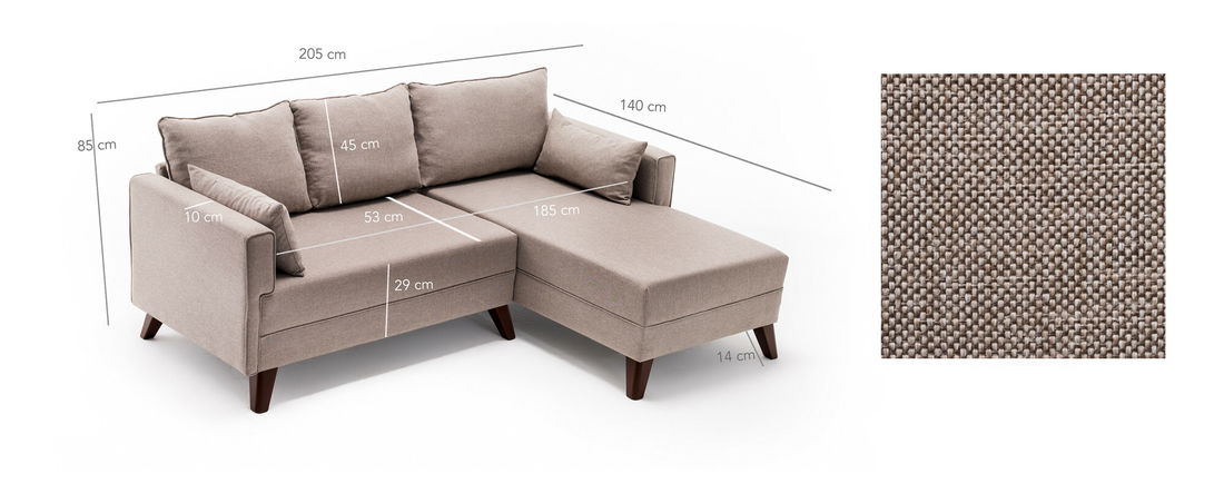 Canapea extensibilă Bellina 2 (bej) (D)