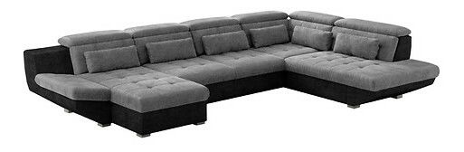 Rohová sedačka v tvare U BRW Eternity (tmavosivá + čierna) (P)