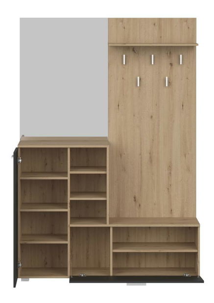 Előszoba szett Vetlandi (artisan tölgy + grafit) (tükörrel) *bazár