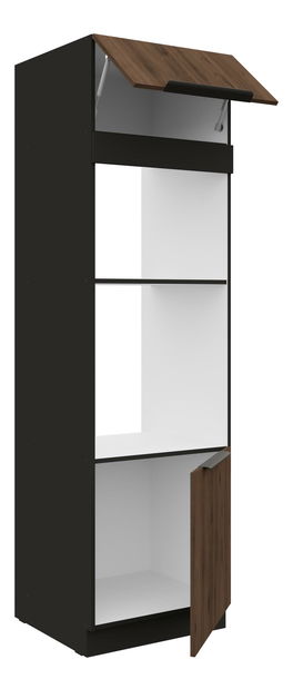 Dulap pentru alimente Manana 60 DPM 210 2F (Cadru: negru mat + front: nuc okapi)