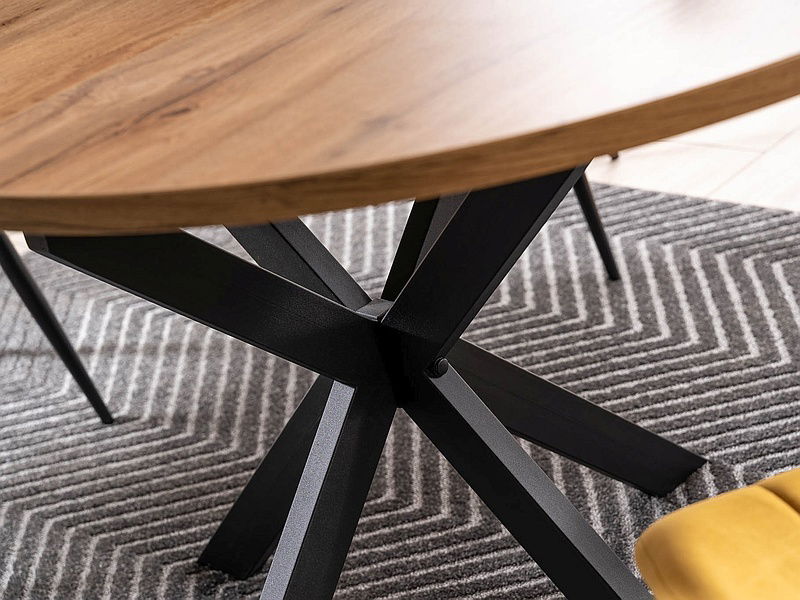 Rozkladací jedálenský stôl 100-135 cm Garnett (dub + čierna) (pre 4 až 6 osôb)