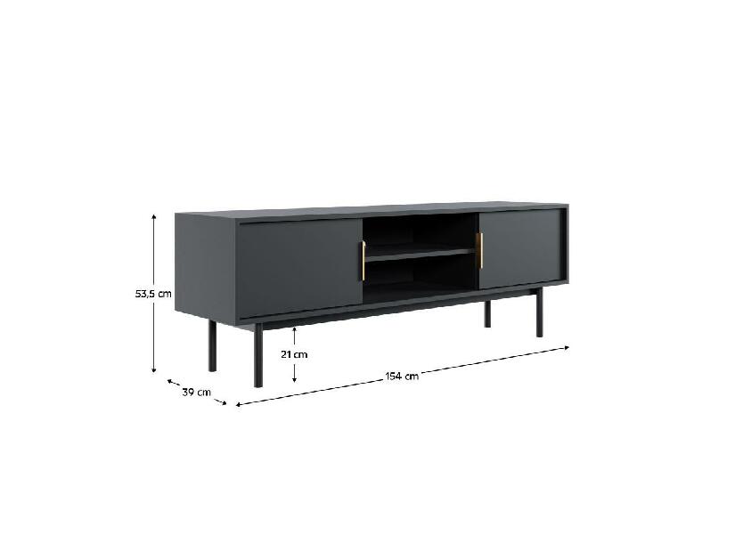 TV stolík/skrinka Vuvaso (čierna + zlatá) 