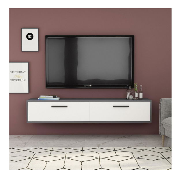 TV stolík/skrinka Vupaki (antracit + biela) 