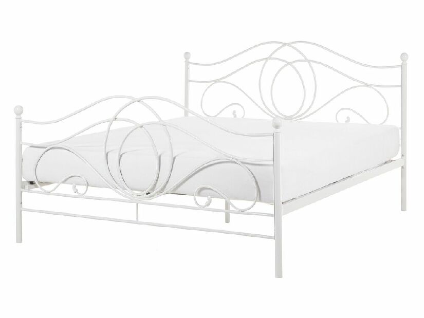 Manželská posteľ 140 cm Lyrza (biela)