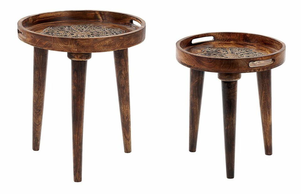 Kézi asztal készlet (2 db.) Alain (sötét fa)