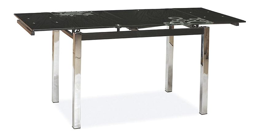 Széthúzható étkezőasztal 110-170 cm Gerardo (fekete + króm) (4 6 fő részére)