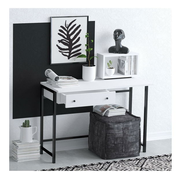 Masă PC Aliex 3 (alb + negru)