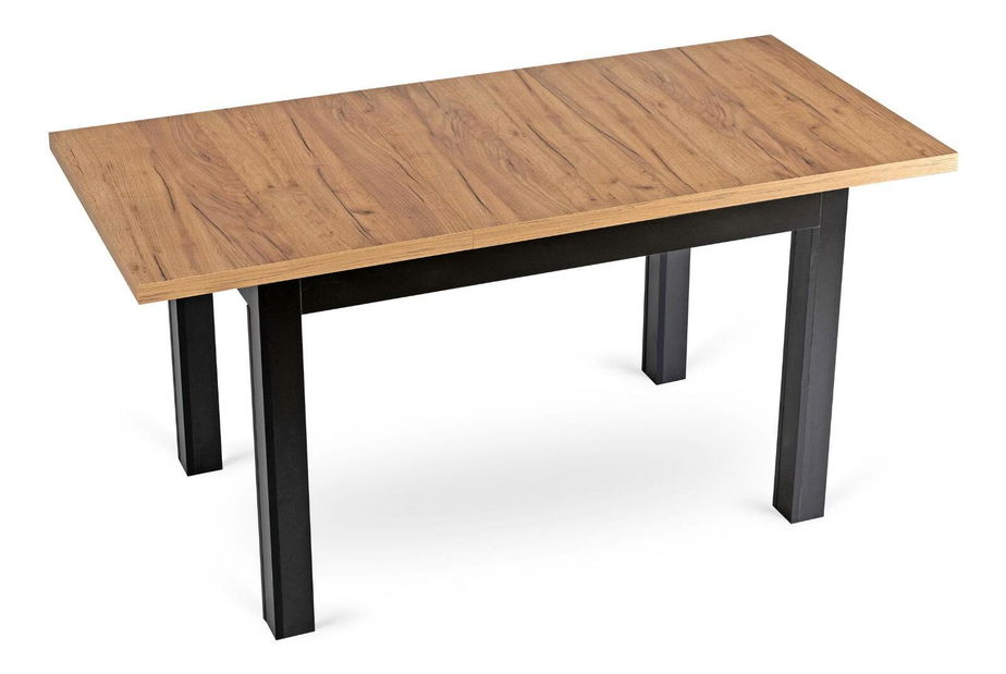 Masă sufragerie extensibilă Seguiremos (stejar craft auriu + negru) (pentru 4-6 persoane)