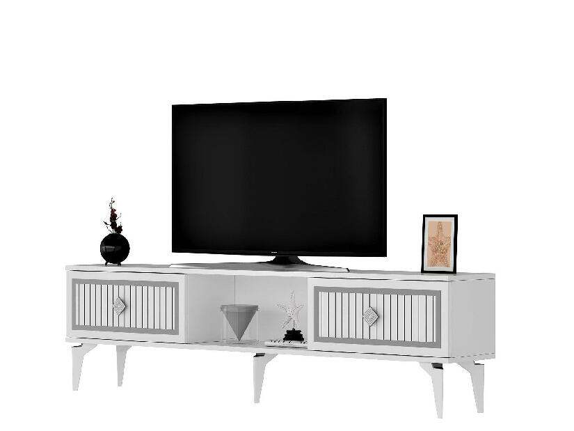 TV asztal/szekrény Kututa 2 (fehér + ezüst) 