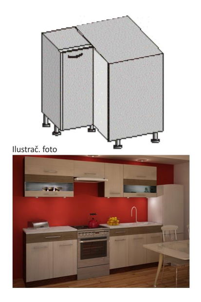 Dolná rohová kuchynská skrinka DN-88 Igo