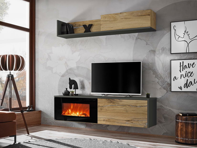 Mobilier living Dalton ANFS DLE (antracit + stejar flagstaff)