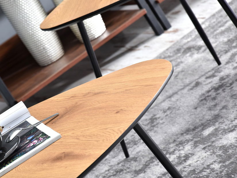 Dohányzóasztal Rossi Xl (tölgy + fekete)