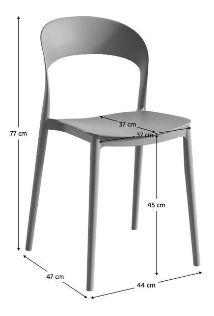 Set 4 buc. scaune bucătărie Recibir (gri) *resigilat