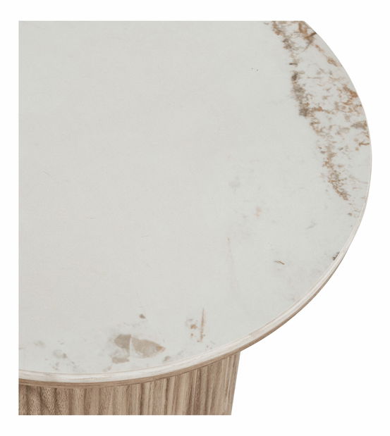 Príručný stolík Alomeria 2 (biela + hnedá)