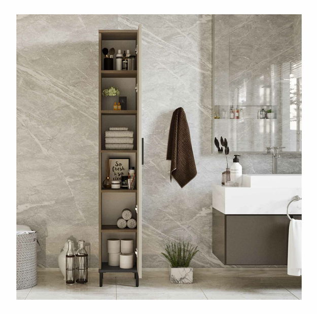 Dulap cu rafturi Vega 3 (maro + antracit)