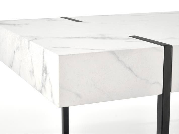 Dohányzóasztal Birgit (fehér márvány + fekete)