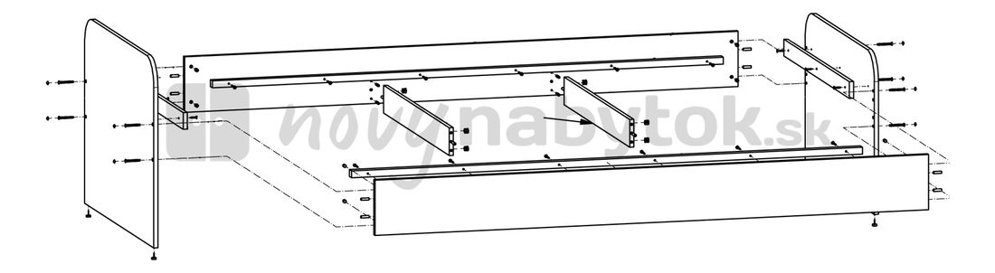 Rozkladacia posteľ BRW Simply LOZ/90/180