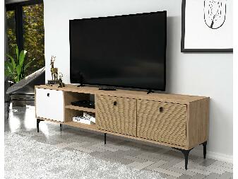 TV stolík/skrinka Totime 3 (biela + dub) 