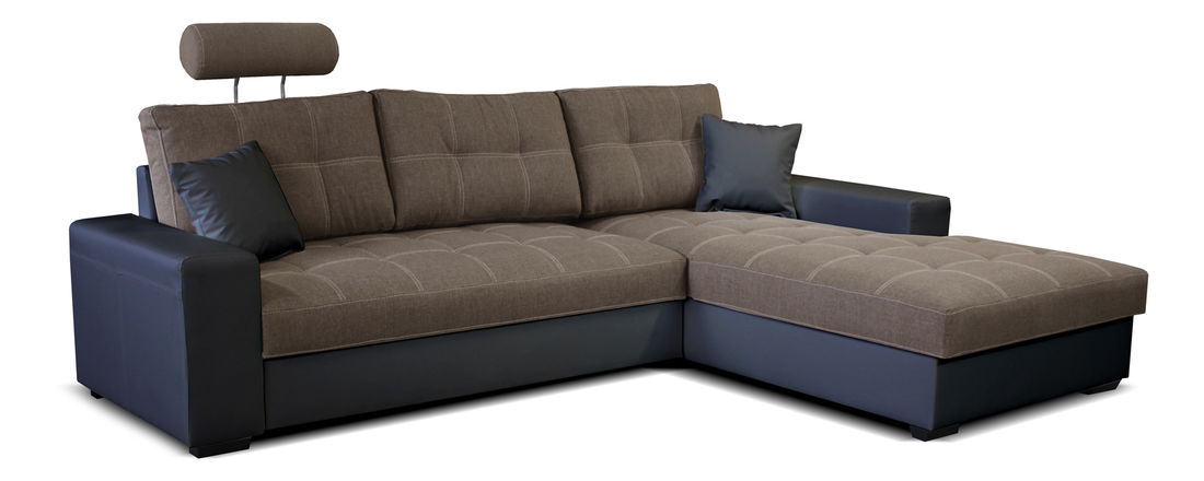 Rohová sedačka Corato 2F+L (hnedá + čierna) (P)