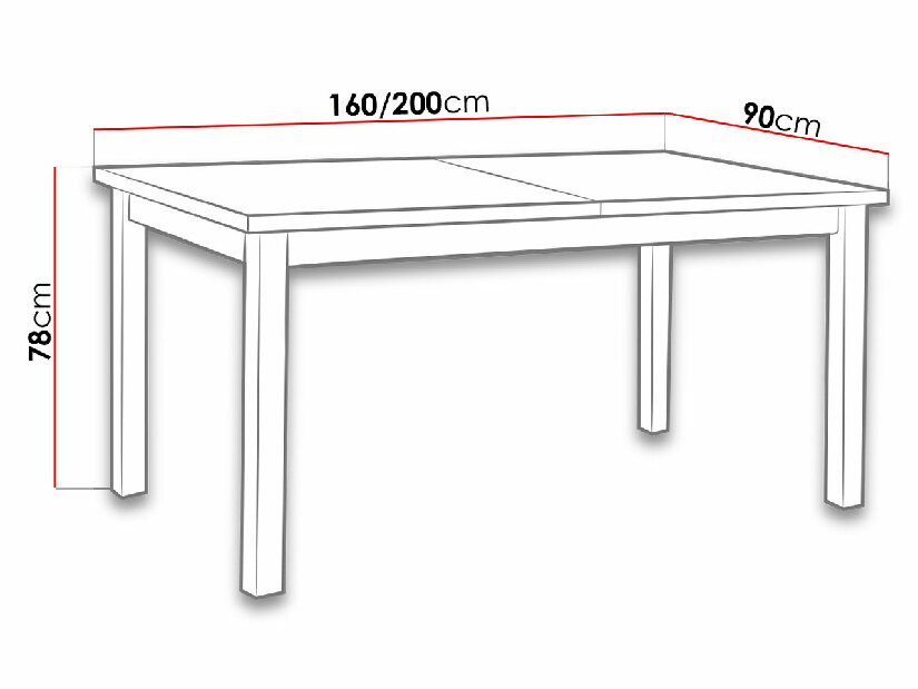 Jedálenský stôl 80x140-180- Mirjan