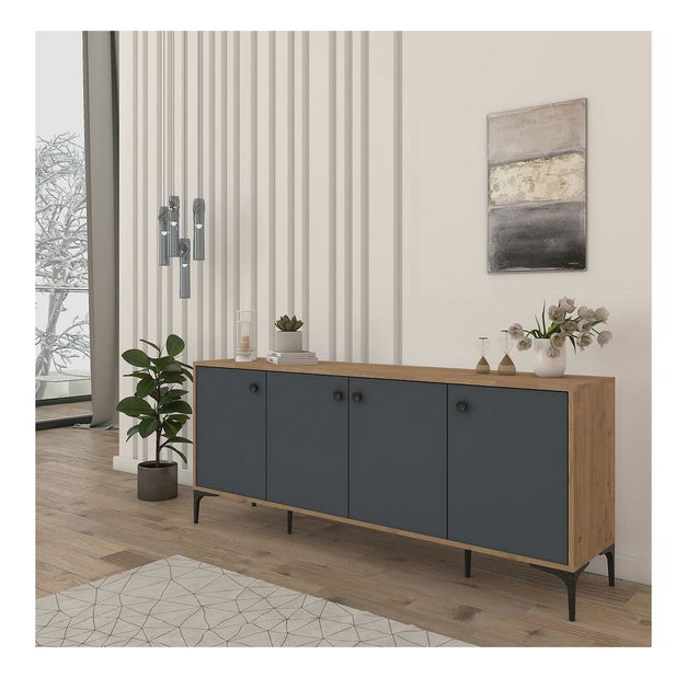 Konzolový stolík Lamele 1 (dub + antracit) 