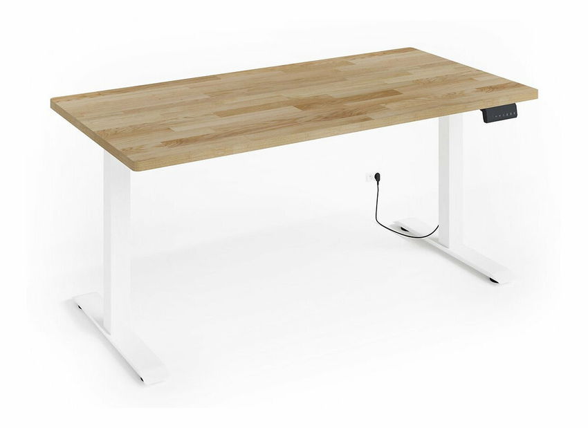 Masă PC electrică Natura 120 (Stejar + alb)