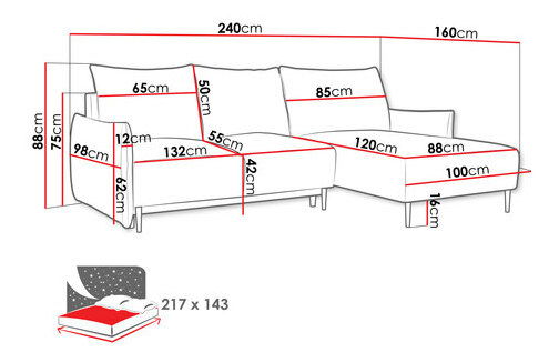 Colțar Welenora L (maro) (cu sp. depozitare)