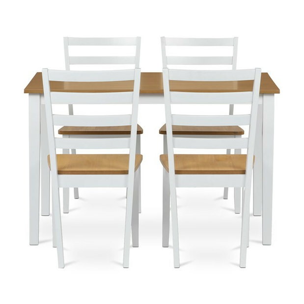 Set mobilier sufragerie cu 4 scaune Vesta (natural)